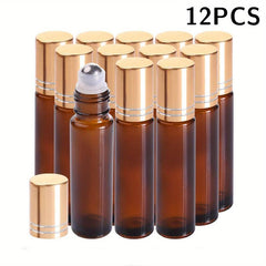 12pcs Glass Perfume Roller Bottles 10ml For Aromatherapy