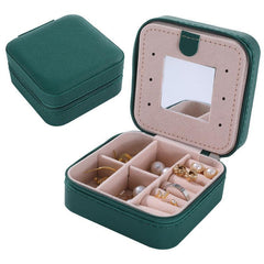 Travel Jewelry Case Mirrored Organizer Display Storage Boxes