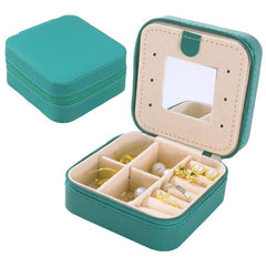Travel Jewelry Case Mirrored Organizer Display Storage Boxes