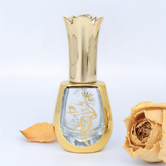 Vintage Decorative DIY Perfume Atomizer Golden Glass Bottle 10ml