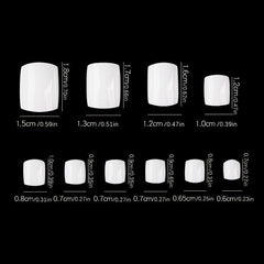 500PCS DIY French Acrylic Toenails Set - 10 Sizes, Transparent Look