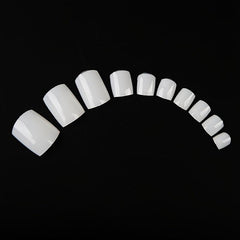 500PCS DIY French Acrylic Toenails Set - 10 Sizes, Transparent Look