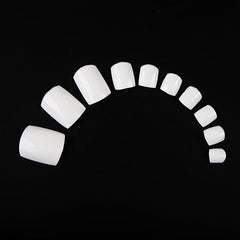 500PCS DIY French Acrylic Toenails Set - 10 Sizes, Transparent Look