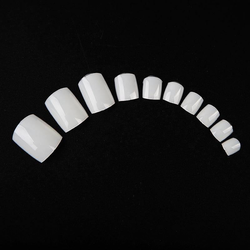 500PCS DIY French Acrylic Toenails Set - 10 Sizes, Transparent Look