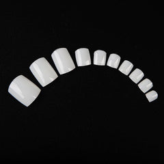 500PCS DIY French Acrylic Toenails Set - 10 Sizes, Transparent Look