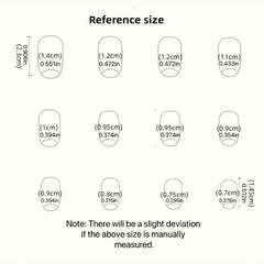 24pcs Nude French Tip Press On Nails for Women, Full Cover Oval False Nails