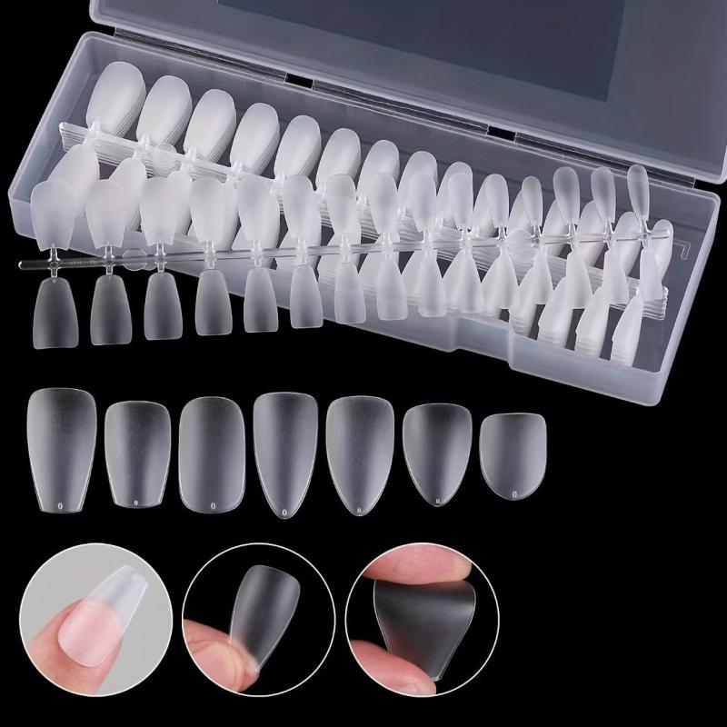 240pcs Soft Gel Nail Tips Matte Clear Acrylic Nail Tips For Nail Extension
