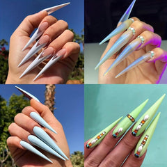 240pcs Long Soft Gel Nail Tips Clear Acrylic Nails Full Coverage Press On Nails