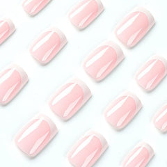 Pink Square Press On Nails Full Coverage False Nails