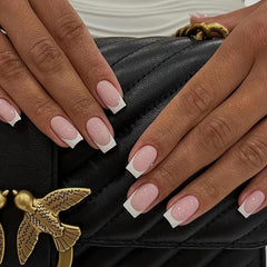 Pink Square Press On Nails Full Coverage False Nails