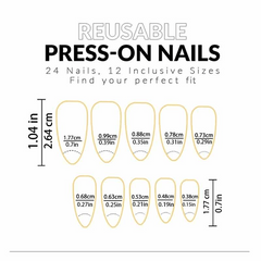 24pcs Glitter Medium Long Press On Almond Shaped False Nails Nude Pink