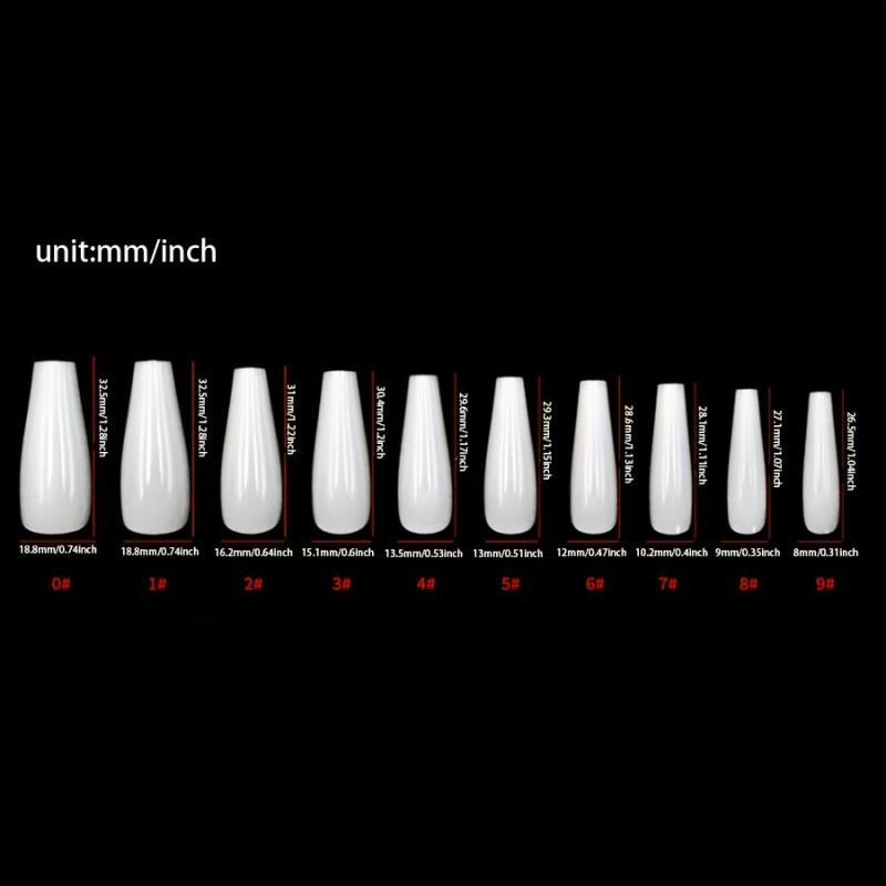 24pcs Matte French Solid Press On Nails Long Ballerina False Nails Red