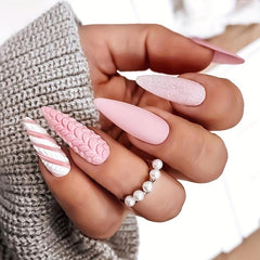 120PCS Natural Extra Long Stiletto False Nail Tips with Box