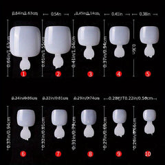 500 Pcs Short Square Toenail Tips Acrylic False Toenail Tips with Box