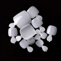 500 Pcs Short Square Toenail Tips Acrylic False Toenail Tips with Box
