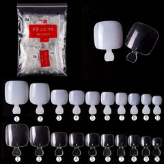 500 Pcs Short Square Toenail Tips Acrylic False Toenail Tips with Box
