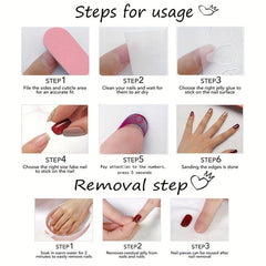 24pcs Rhinestone False Toenails Sparkling Champagne Press On Nails