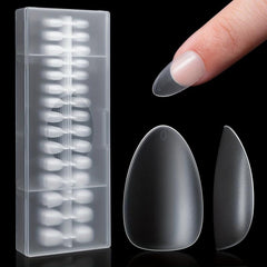 300Pcs Clear Short Nail Tips Almond Coffin Shape Full Cover 15 Sizes