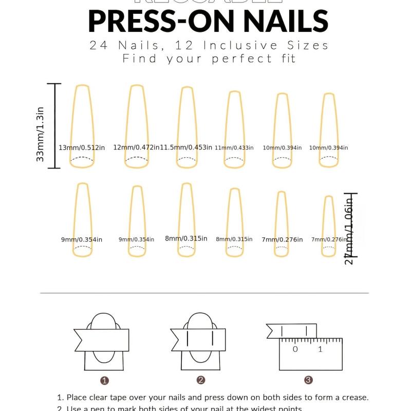 Glittery Square Press On Nails for Women Glossy Acrylic False Nail Set