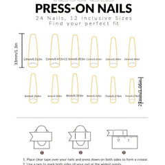 Glittery Square Press On Nails for Women Glossy Acrylic False Nail Set