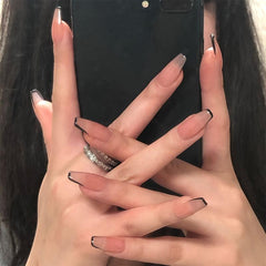 Matte Coffin Nails Full Cover with Designs
