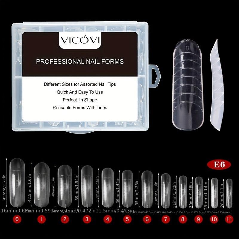 100pcs Graduated Nail Extension Tips for Quick Manicure Easy Mold Tips