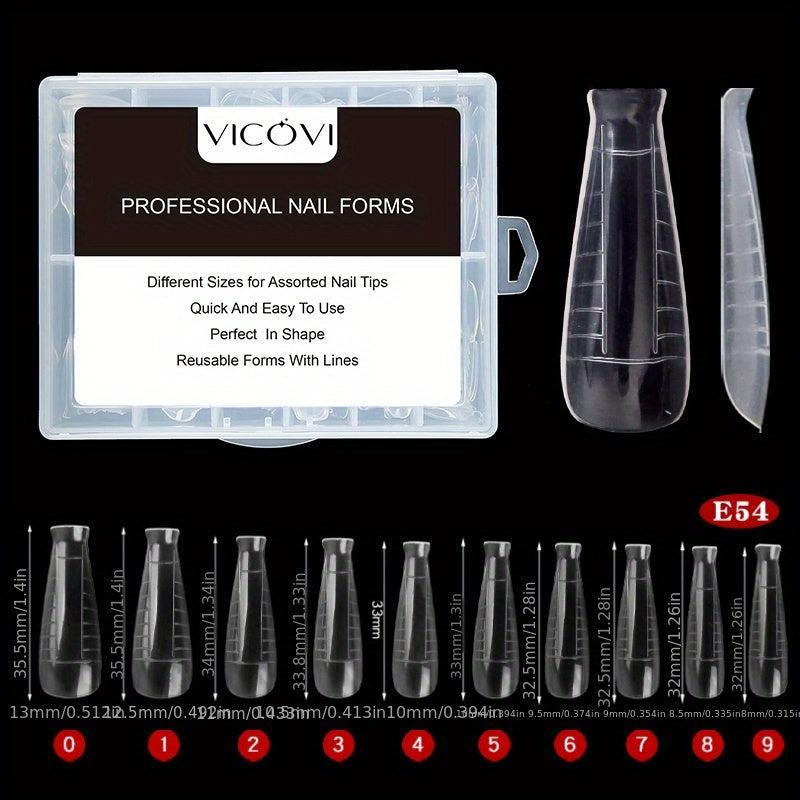 100pcs Graduated Nail Extension Tips for Quick Manicure Easy Mold Tips
