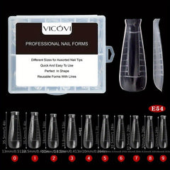 100pcs Graduated Nail Extension Tips for Quick Manicure Easy Mold Tips
