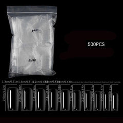 500 Clear Full Cover Ballerina Nails Long Press On Nails with Box