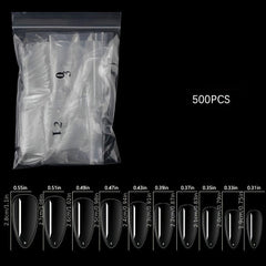 500 Clear Full Cover Ballerina Nails Long Press On Nails with Box