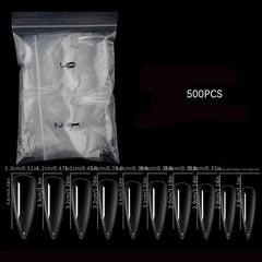500 Clear Full Cover Ballerina Nails Long Press On Nails with Box