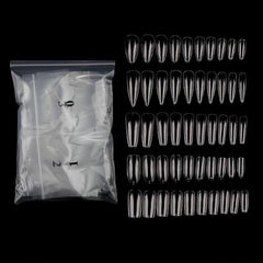 500 Clear Full Cover Ballerina Nails Long Press On Nails with Box