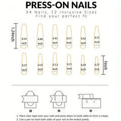 24pcs Extra Long Coffin Press On Nails Full Cover Ballerina False Nails