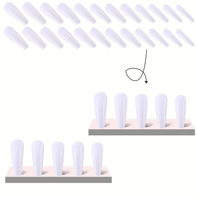 24pcs Extra Long Coffin Press On Nails Full Cover Ballerina False Nails