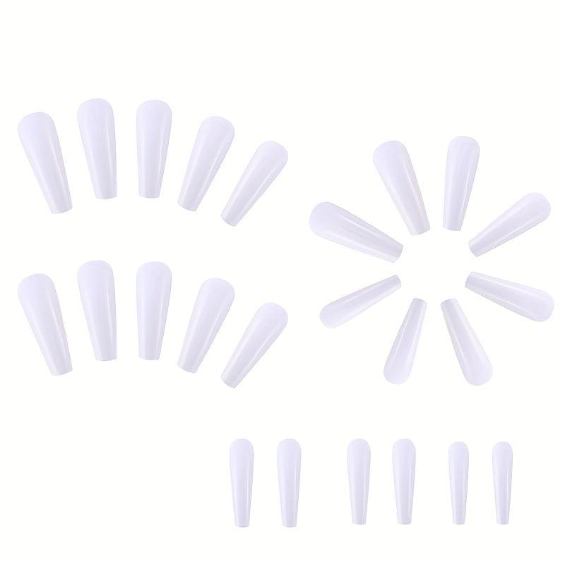 24pcs Extra Long Coffin Press On Nails Full Cover Ballerina False Nails