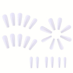 24pcs Extra Long Coffin Press On Nails Full Cover Ballerina False Nails