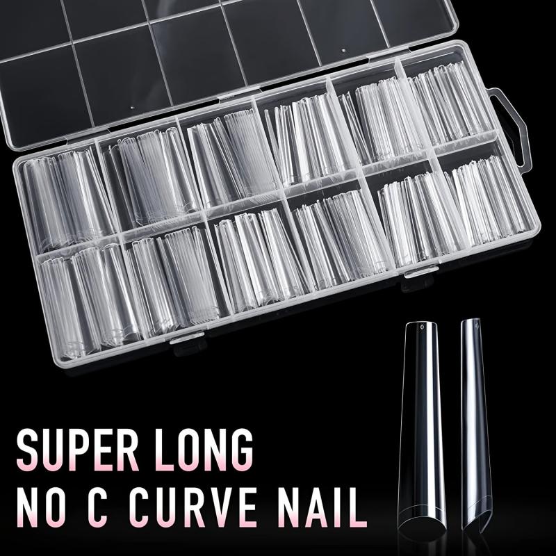 240 pcs Clear Ballerina Nail Tips with Box in 12 Sizes