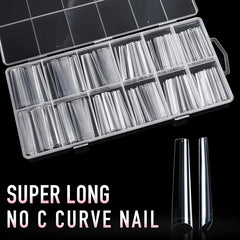240 pcs Clear Ballerina Nail Tips with Box in 12 Sizes