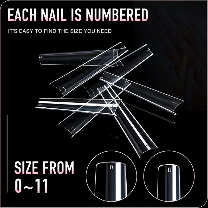 240 pcs Clear Ballerina Nail Tips with Box in 12 Sizes