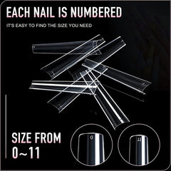 240 pcs Clear Ballerina Nail Tips with Box in 12 Sizes