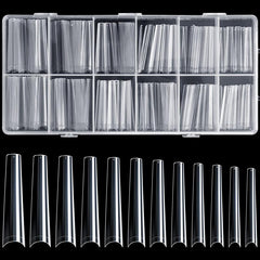 240 pcs Clear Ballerina Nail Tips with Box in 12 Sizes