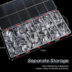600 pcs Almond Shape Gel Nail Tips for Salon and Home Clear and Durable