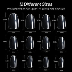 600 pcs Almond Shape Gel Nail Tips for Salon and Home Clear and Durable
