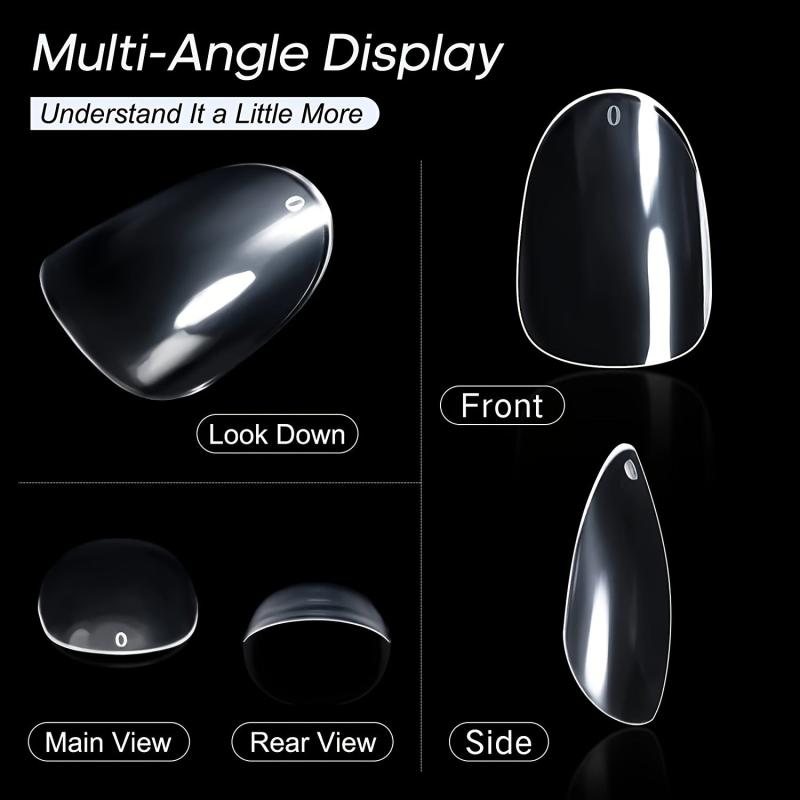 600 pcs Almond Shape Gel Nail Tips for Salon and Home Clear and Durable