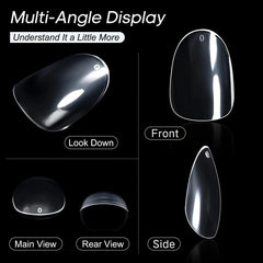 600 pcs Almond Shape Gel Nail Tips for Salon and Home Clear and Durable