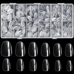 600 pcs Almond Shape Gel Nail Tips for Salon and Home Clear and Durable