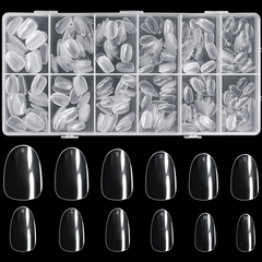 600 pcs Almond Shape Gel Nail Tips for Salon and Home Clear and Durable