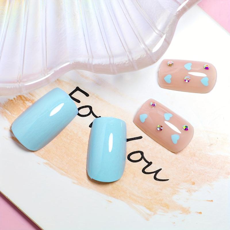 24pcs Pink Medium Length Press On Nails with Nail File and Tape