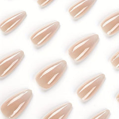 24pcs Nude Gradient Press On Nails Full Cover Long Almond False Nails