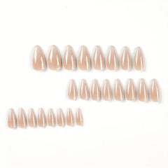 24pcs Nude Gradient Press On Nails Full Cover Long Almond False Nails
